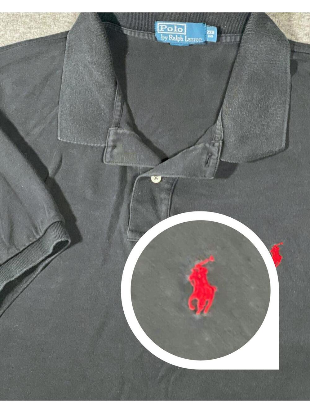 Polo Ralph Lauren Men's Black Short Sleeve Polo Shirt - 2XB Red Pony Logo